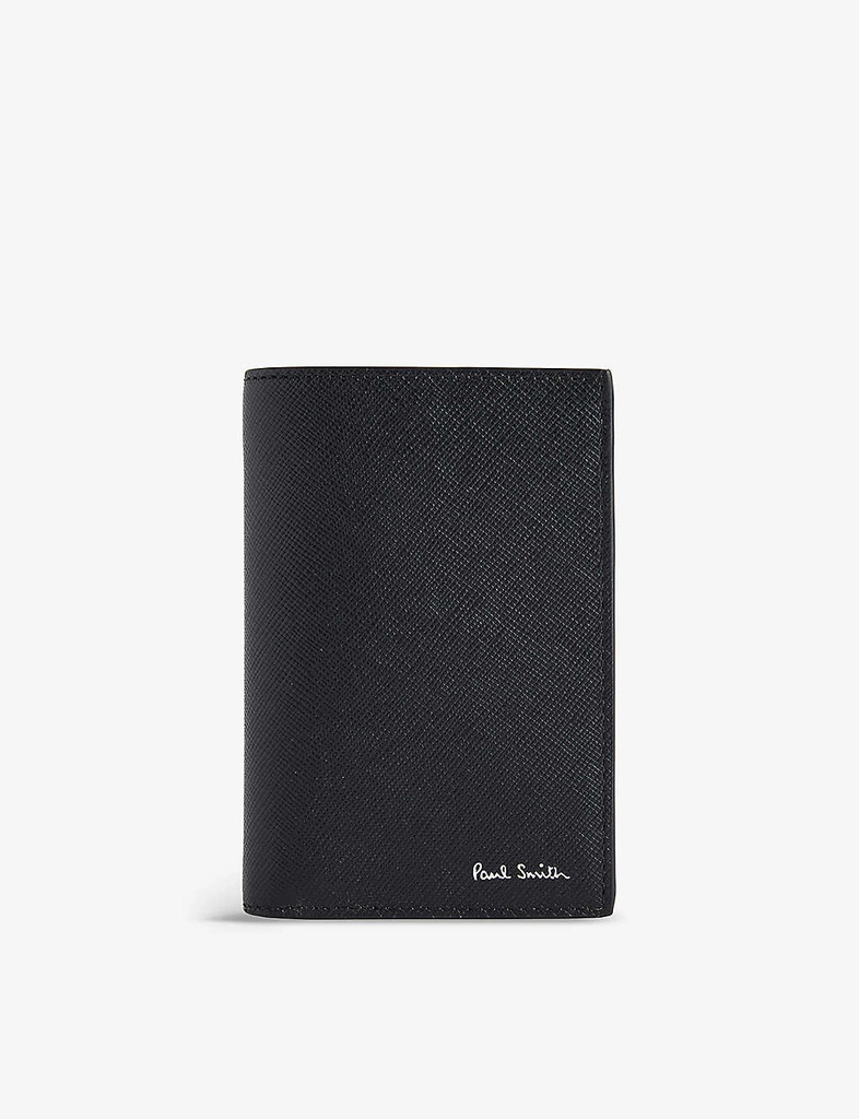 Paul Smith Black Graphic-print Leather Card Holder